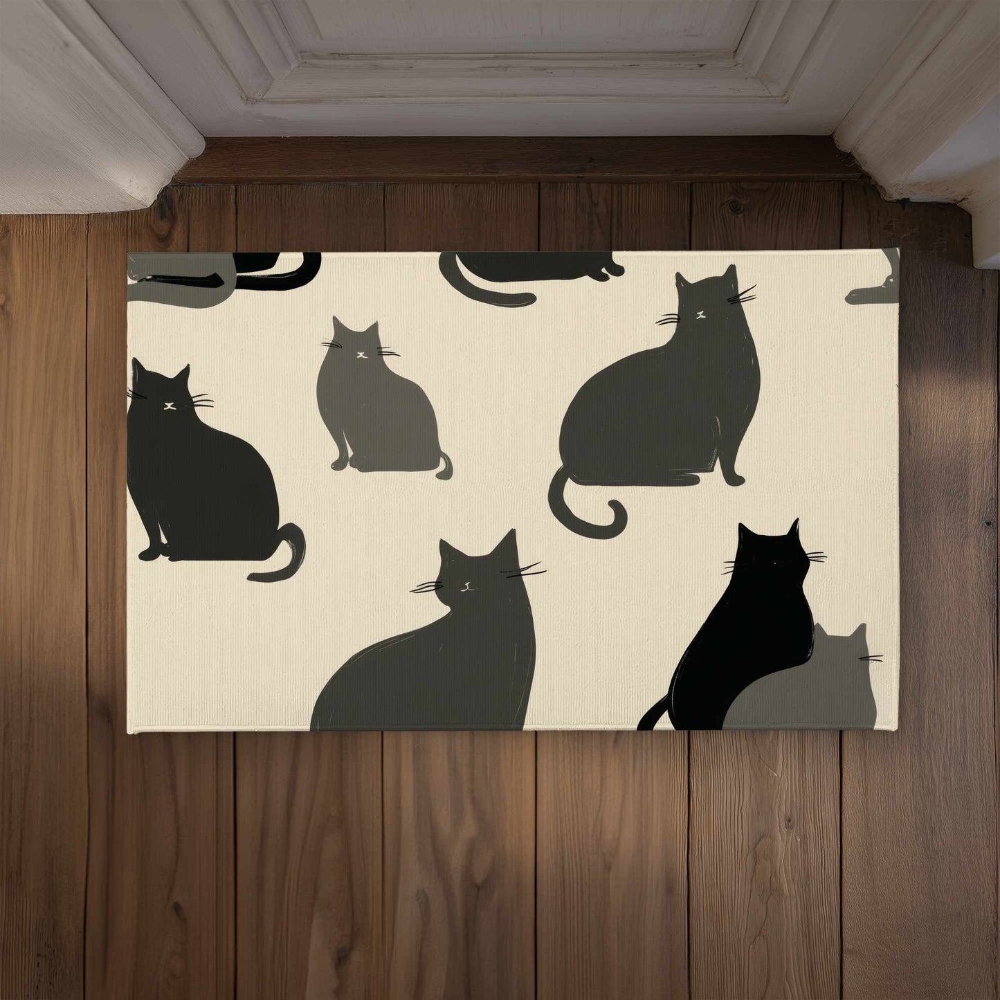 Paillasson rassemblement de chats silencieux | Décoration intérieure et extérieure