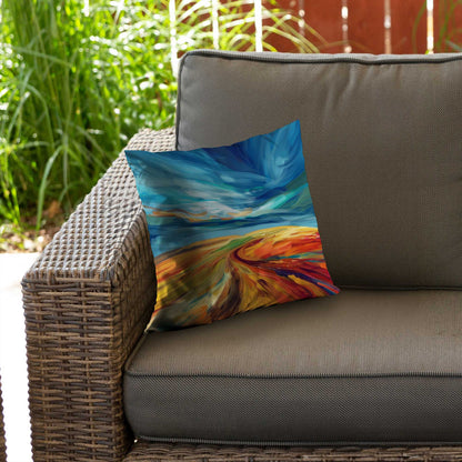 Land flow Yellow Poly Twill Throw Pillow - Home Decor Insert