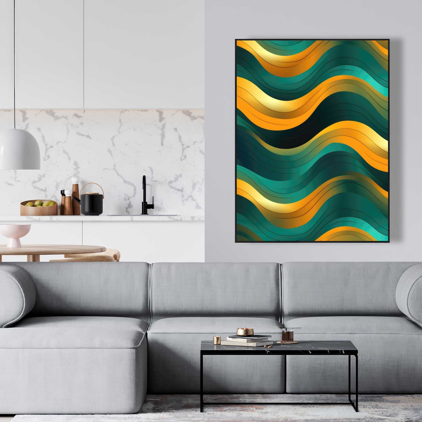 Voluptuous Black Framed Canvas - Elegant Home Decor Art