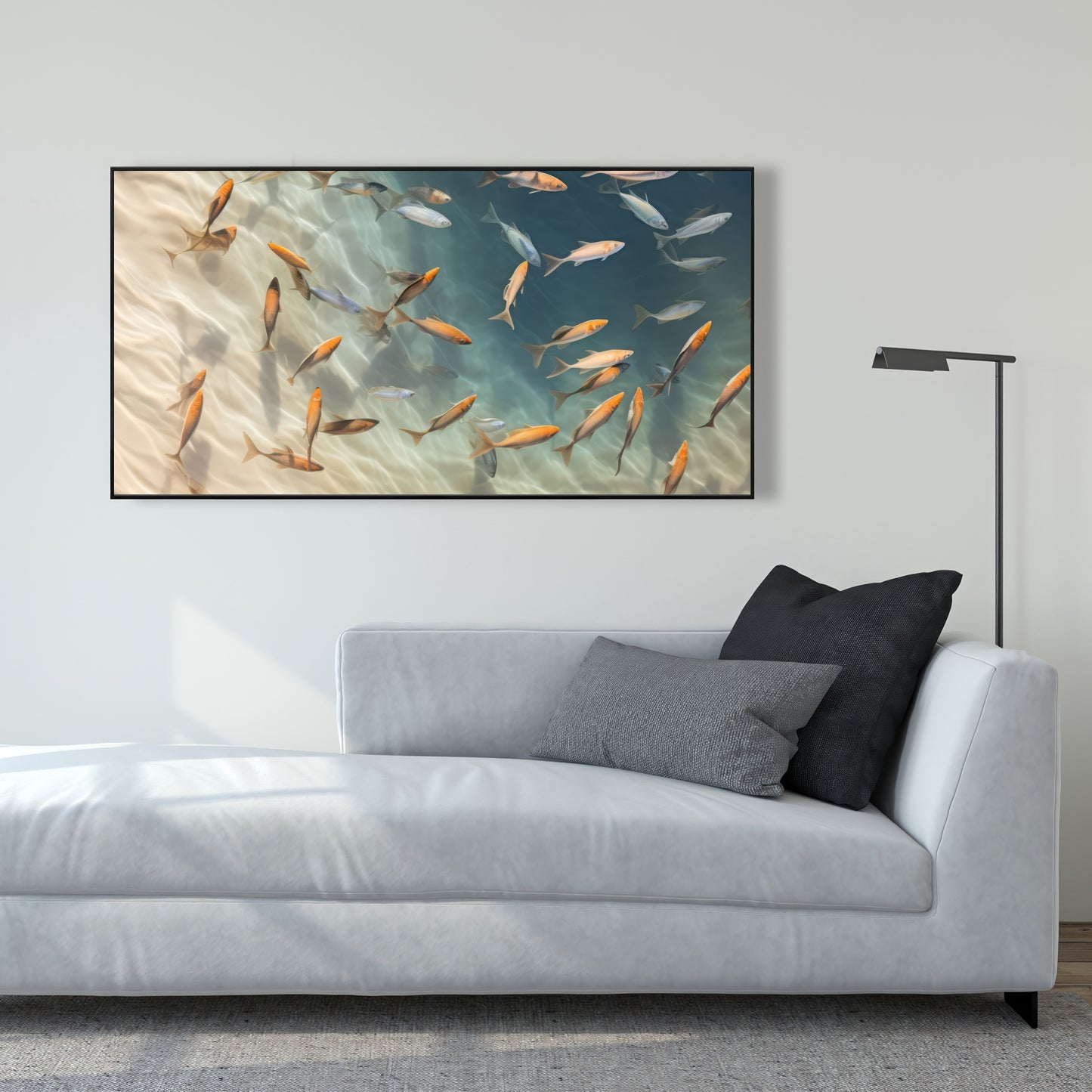Away from the sand - Framed Canvas - Print on demand