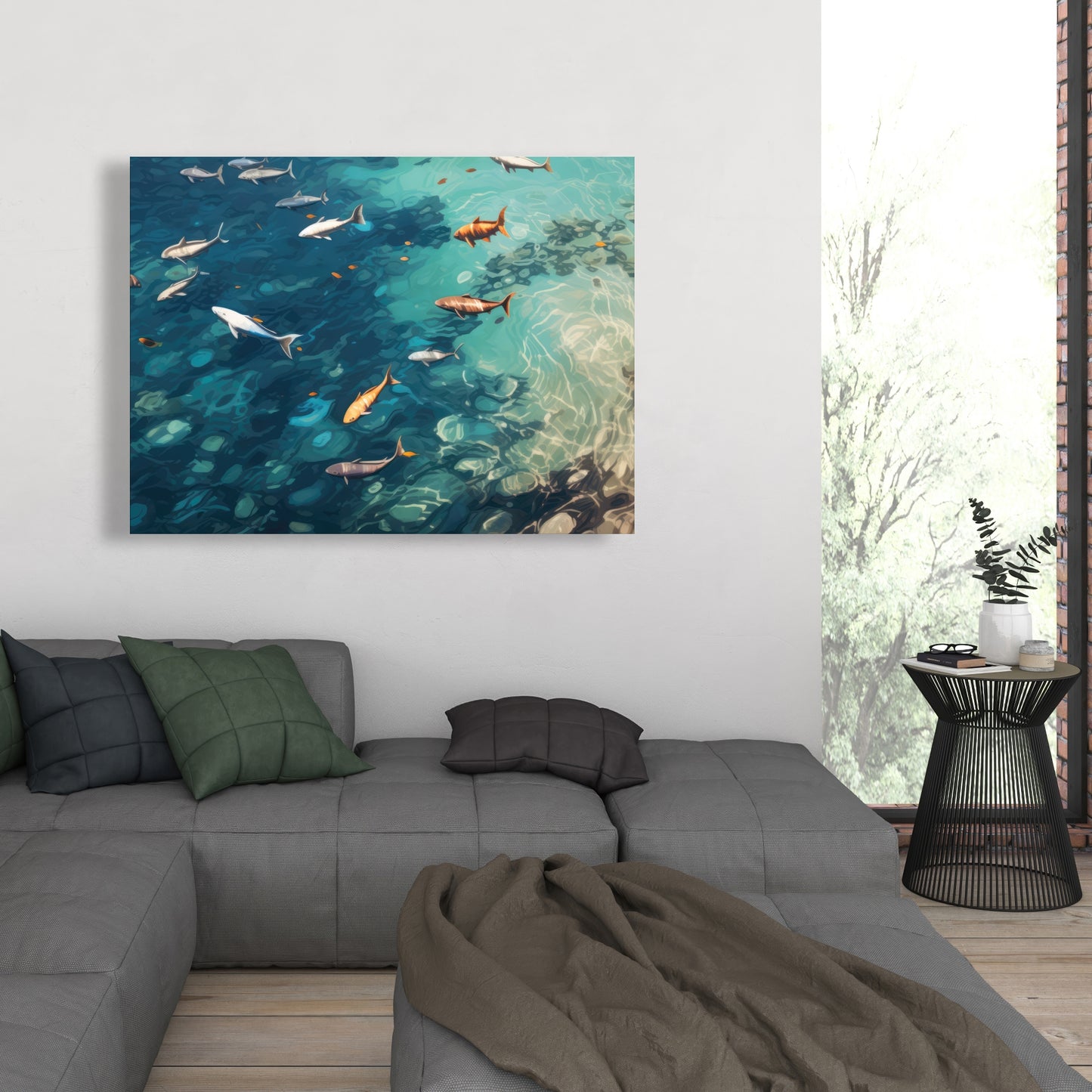 Swim ahead - 32"x32" Canvas
