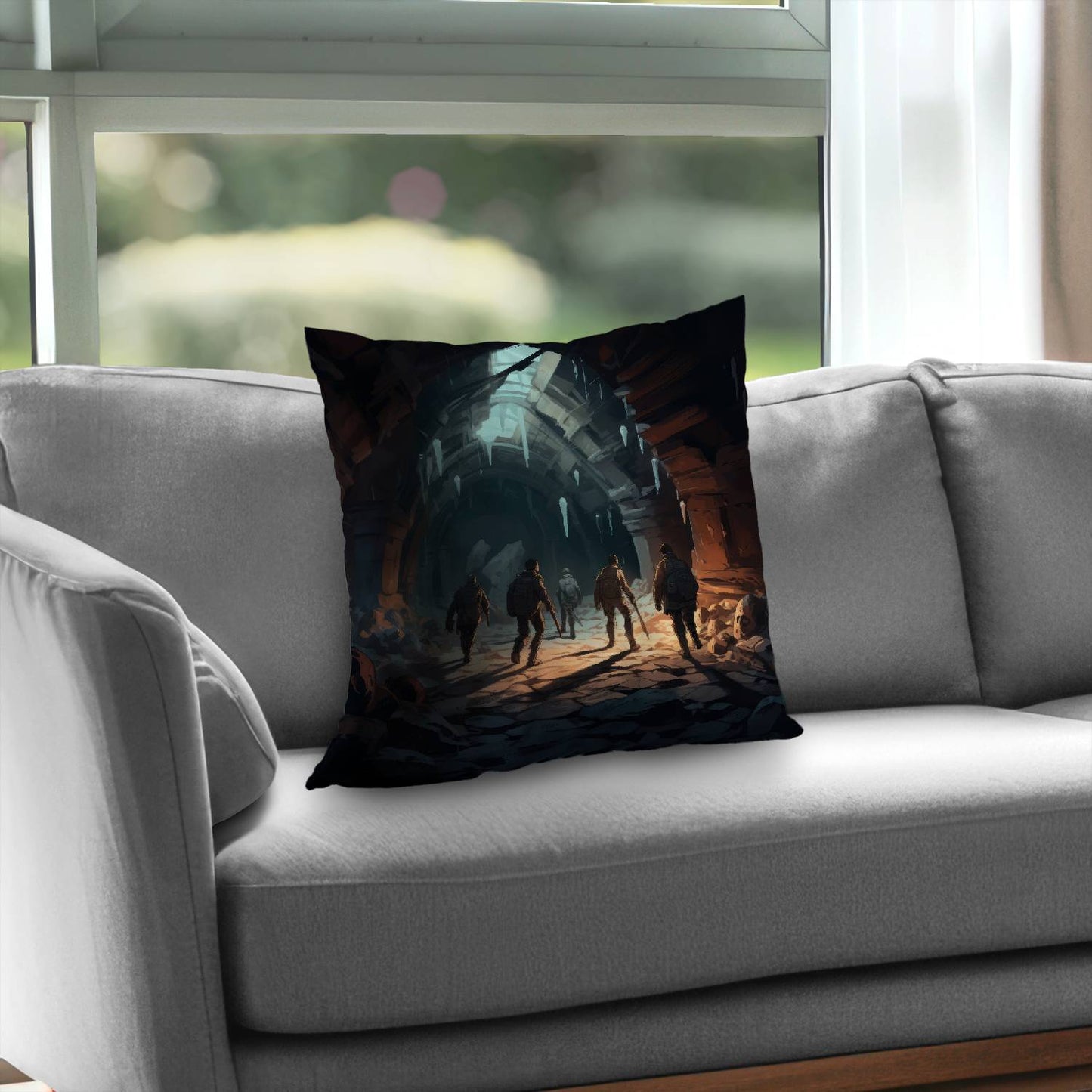 Blocked path - Throw pillow - Print on demand