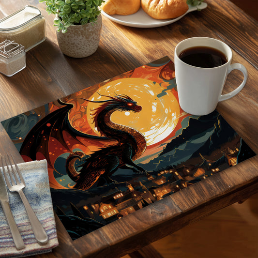 Imminent Destruction Yellow Polyester Placemat | Home Decor