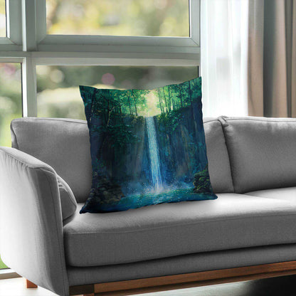 Coussin décoratif en sergé de polyester effet cascade - Décoration élégante pour la maison