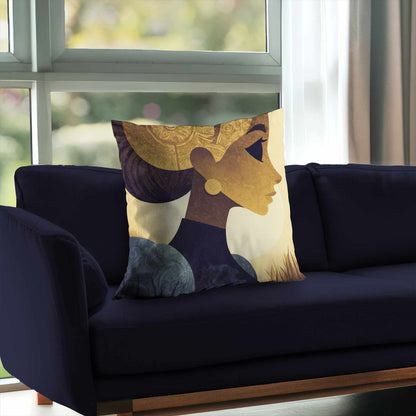 Oreiller décoratif en sergé polyester Golden Muse | Décoration d'intérieur