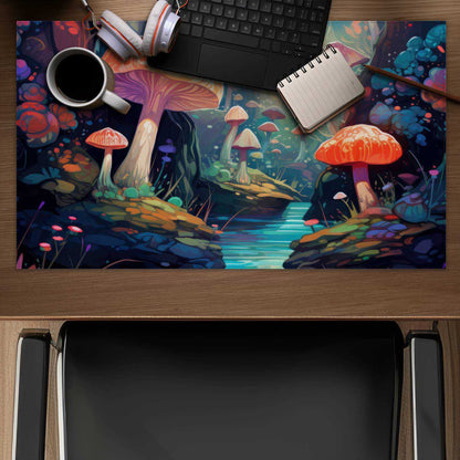 Whimsical Forest Blue Desk Mat | Home Decor Accessory