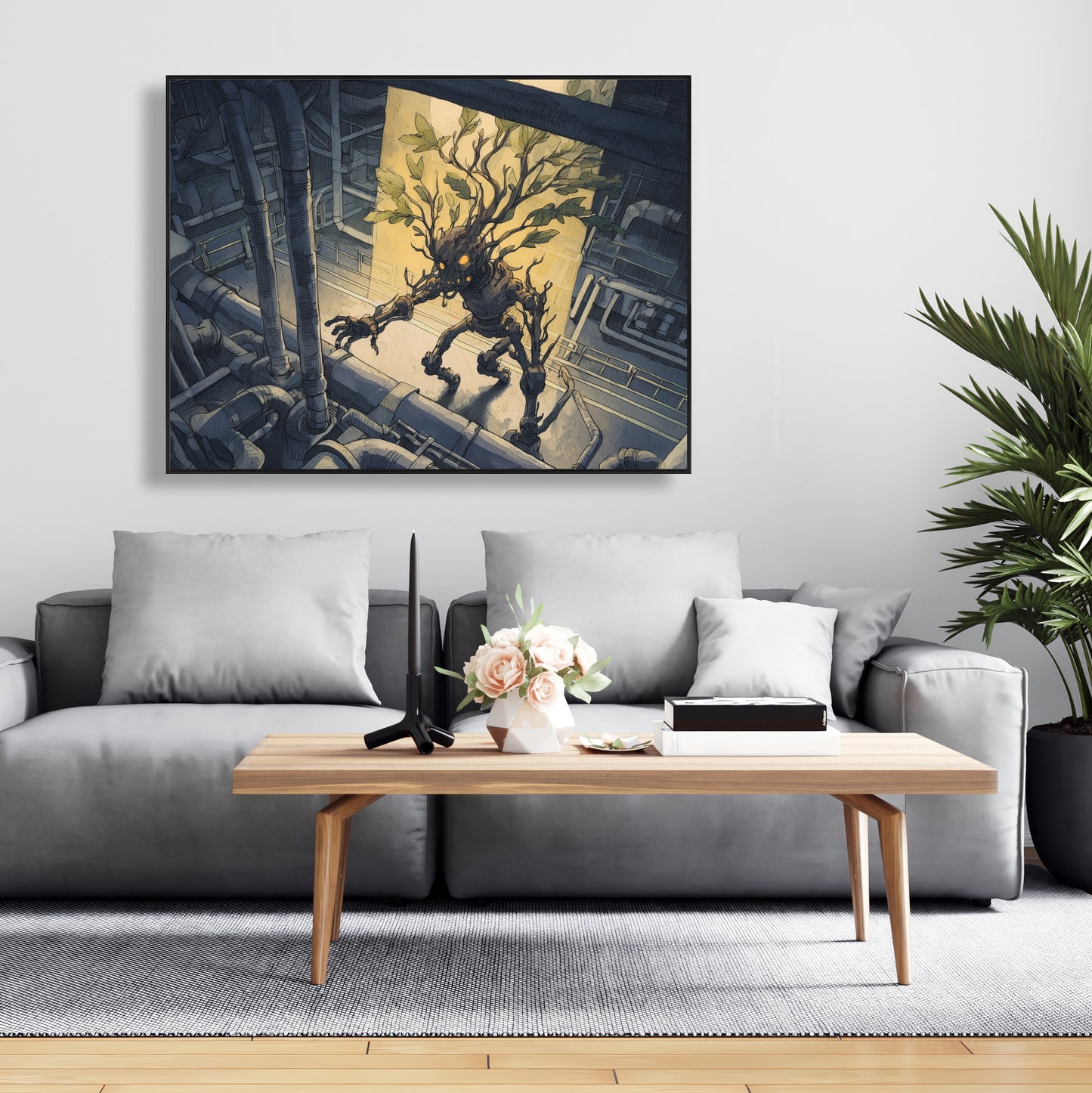 Regaining - Yellow Framed Canvas Art for Home Decor