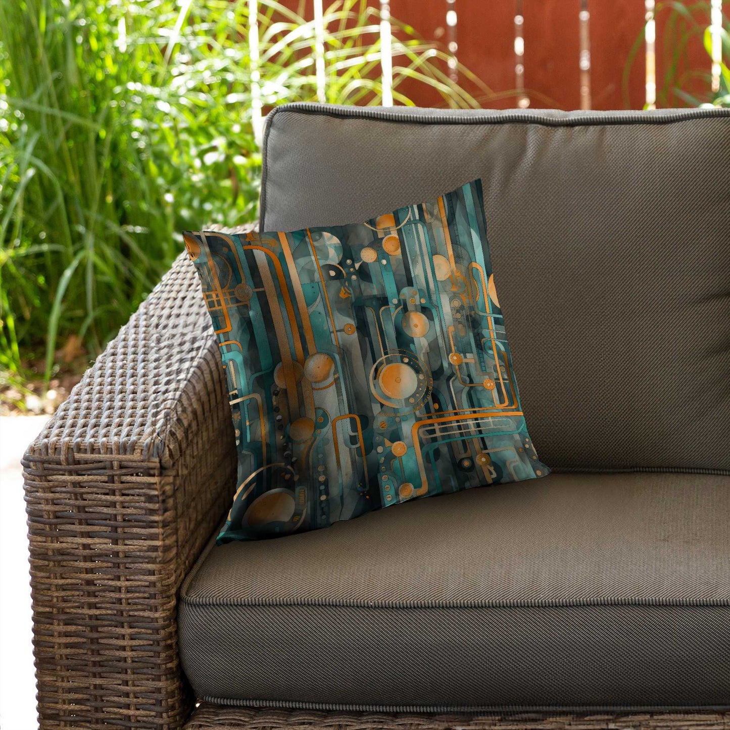 Astrological Machinery Poly Twill Throw Pillow | Home Decor