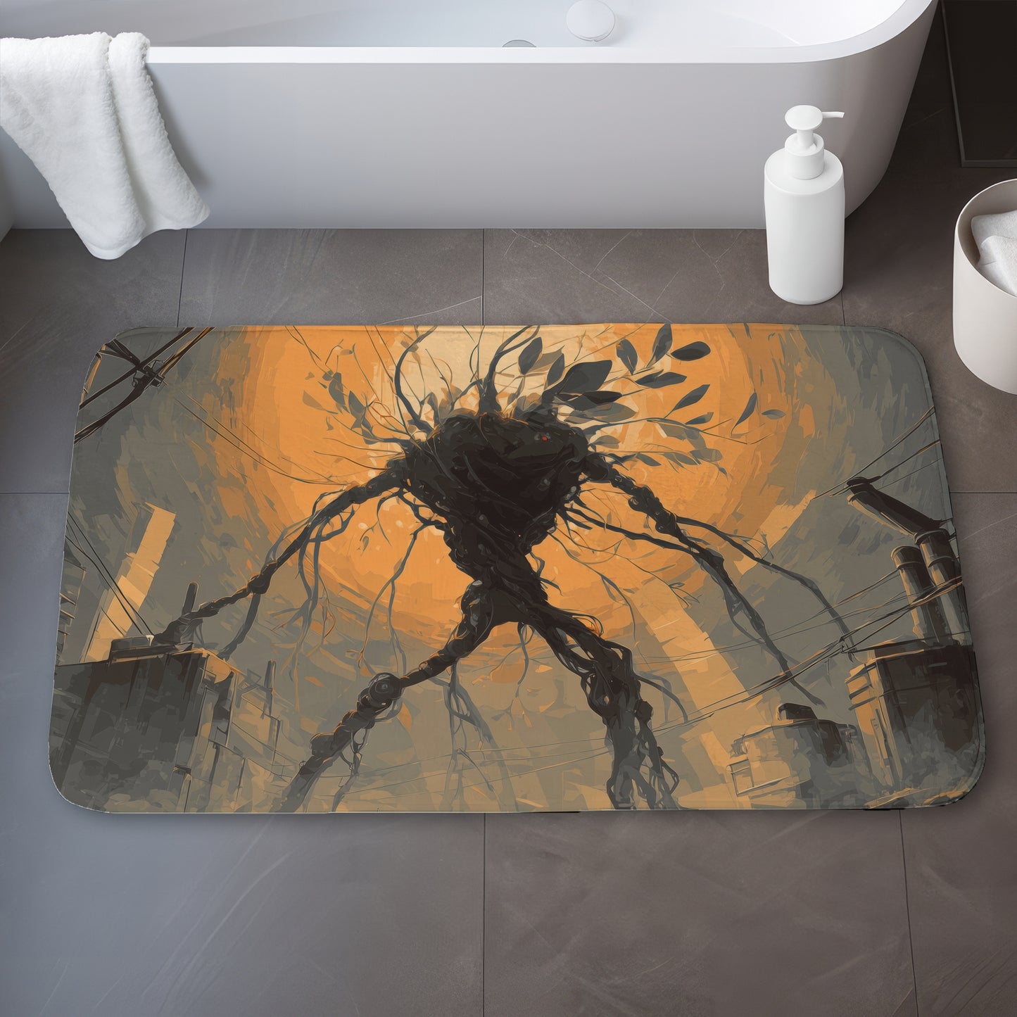 Final Warning Gray Bath Mat - Stylish Home Decor Accessory