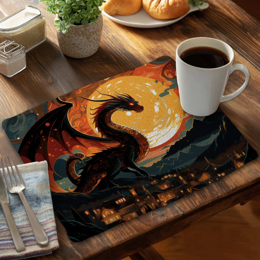 Imminent Destruction Black Braided Polyester Placemat | Home Decor