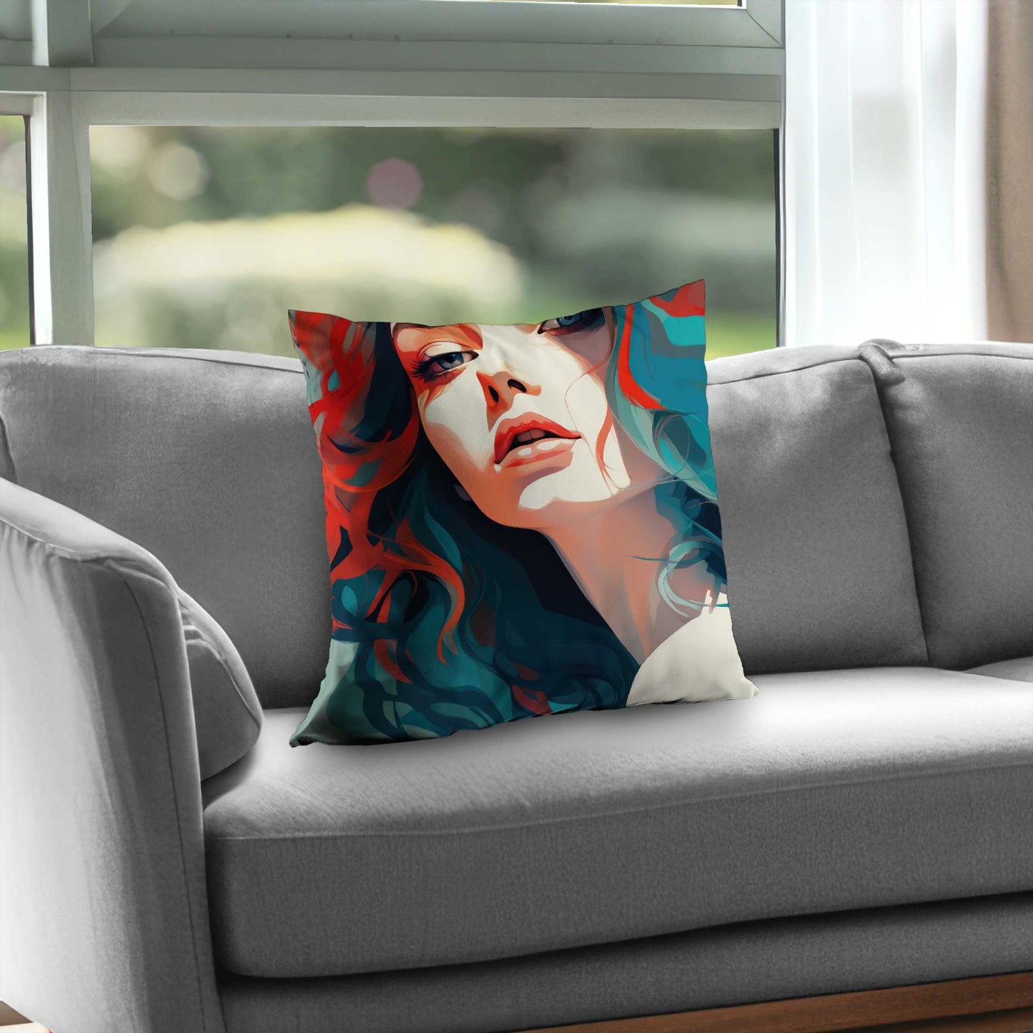 Dangerous lips Beige Poly Twill Throw Pillow | Decor Insert