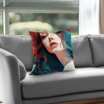 Dangerous lips Beige Poly Twill Throw Pillow | Decor Insert