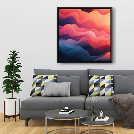 Ethereal Smoke - Pink Framed Canvas for Home Decor