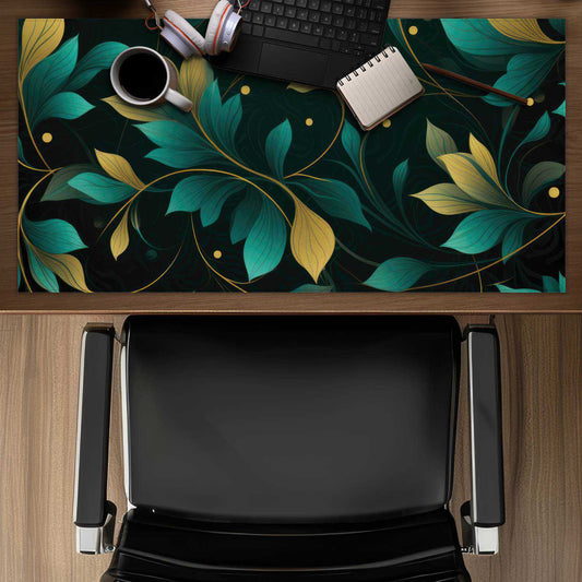 Twirling Twigs - Green Desk Mat for Home Decor and Comfort