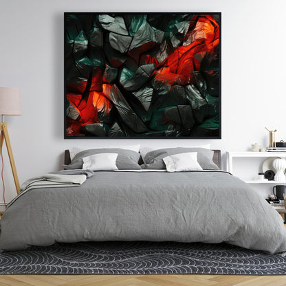 Hiding Under - Red Framed Canvas for Home Decor | Stylish Art