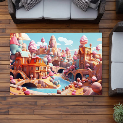 Sweet kingdom Orange Outdoor Area Rug | Stylish