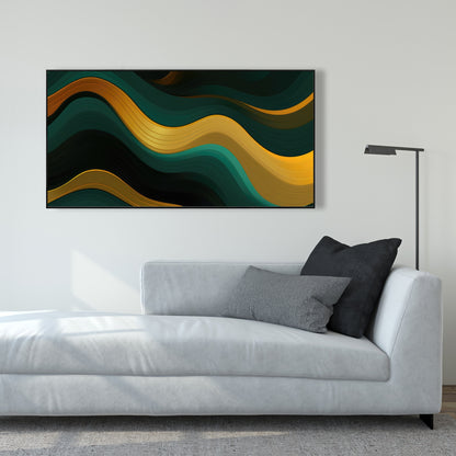 Golden Harmony - Gold Framed Canvas for Elegant Home Decor