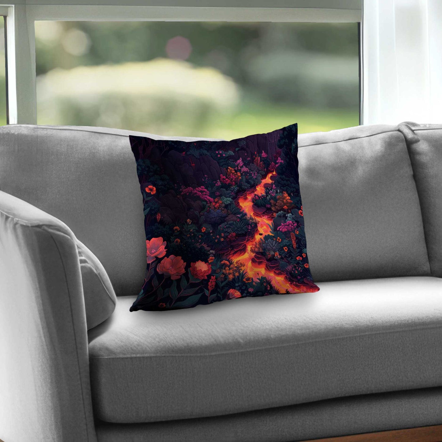 Flowing magma poly twill throw pillow | Home decor accent
