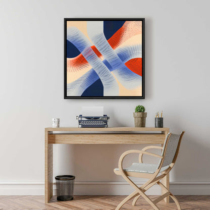 Abstract Threading Red Framed Canvas | Home Decor Art