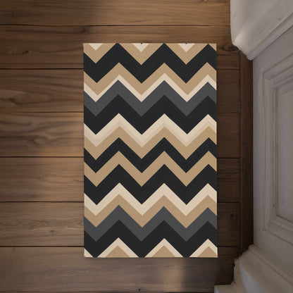 Earth Tone Waves Door Mat - Indoor Outdoor Home Decor