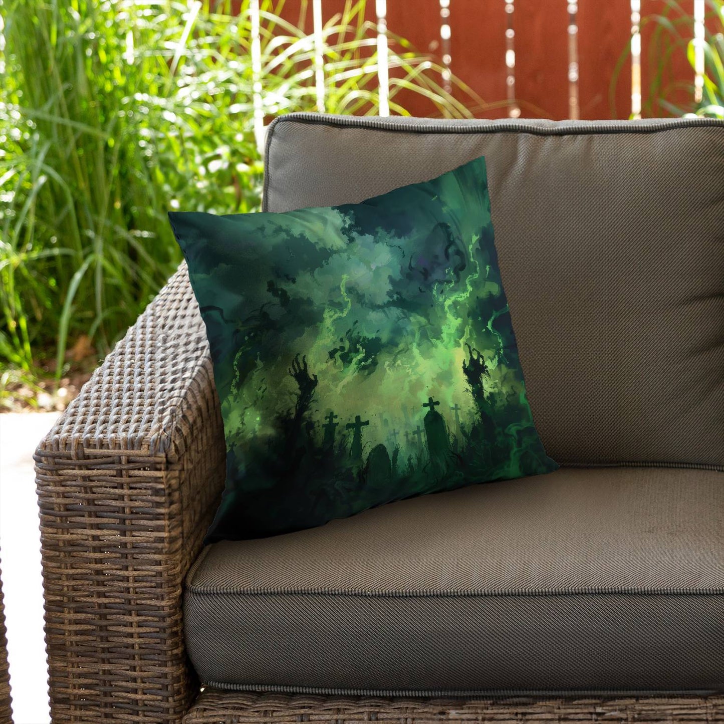 Reaching hell - Throw pillow - Print on demand