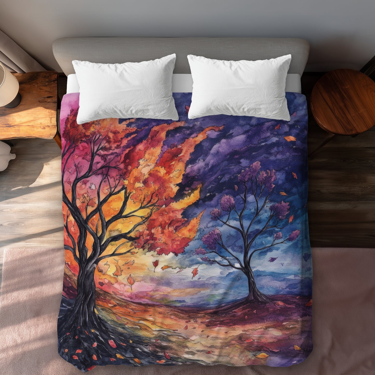 Housse de couette violette « Avant la tempête » | Décoration d'intérieur élégante
