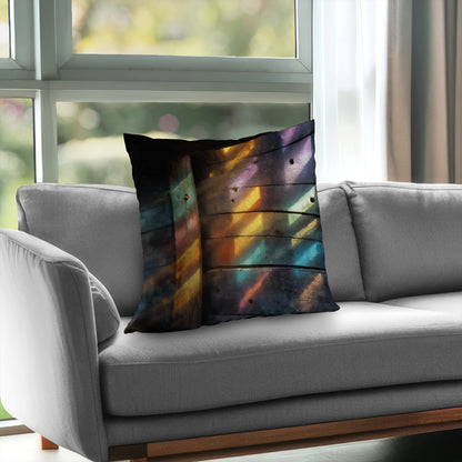Rainbow Glint Poly Twill Throw Pillow - Home Decor Accent
