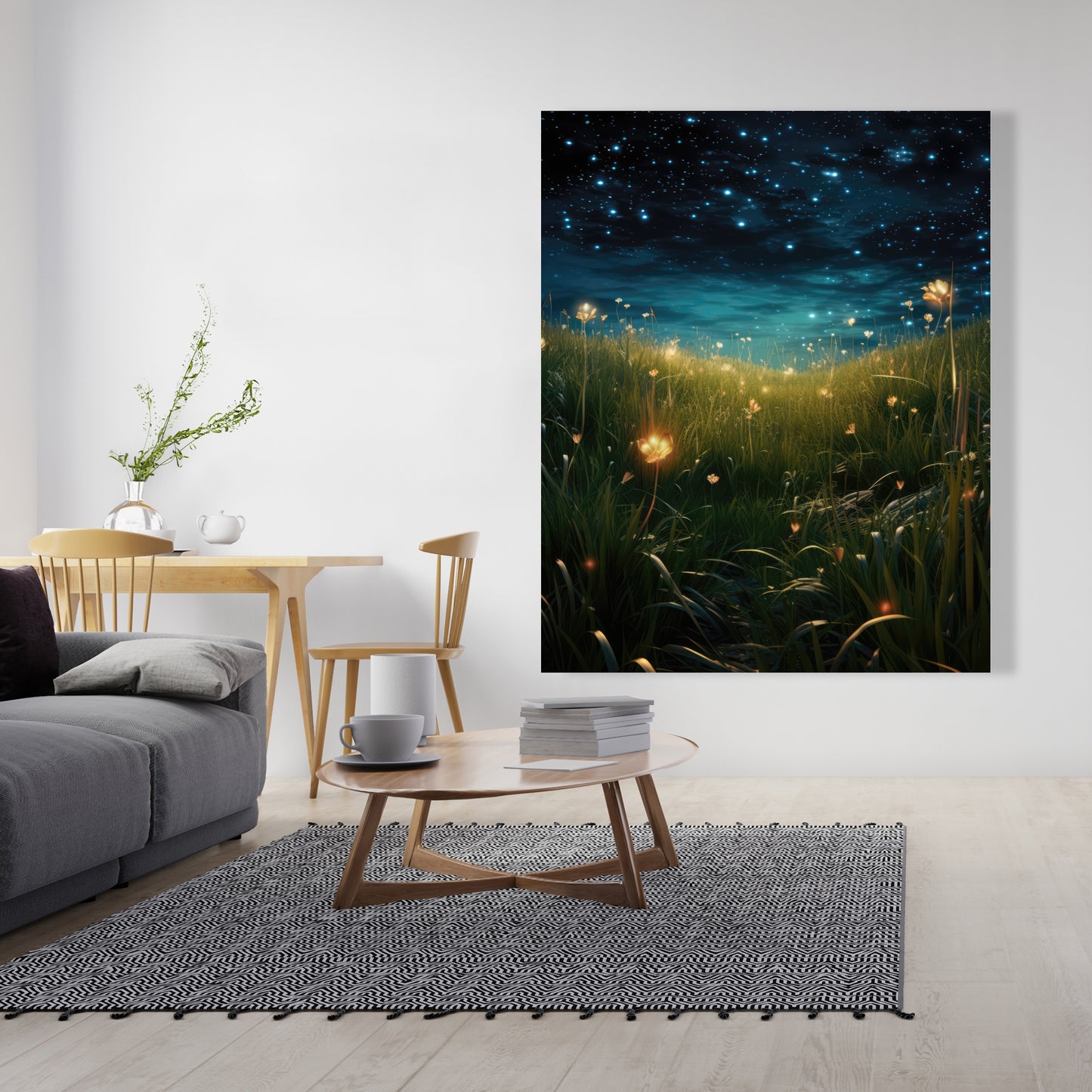 The Night Sky - Orange Canvas Home Decor | Modern Wall Art