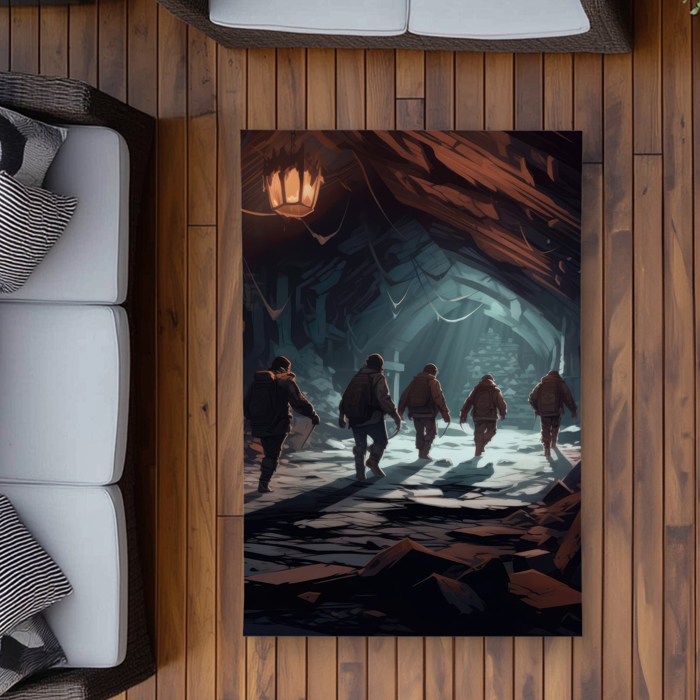 The Catacombs - Black Outdoor Area Rug for Home Decor