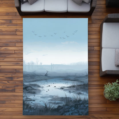 Swampy Lands - Black Outdoor Area Rug for Home Decor
