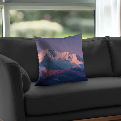 Rising Snow Poly Twill Throw Pillow | Cozy Home Decor Accent