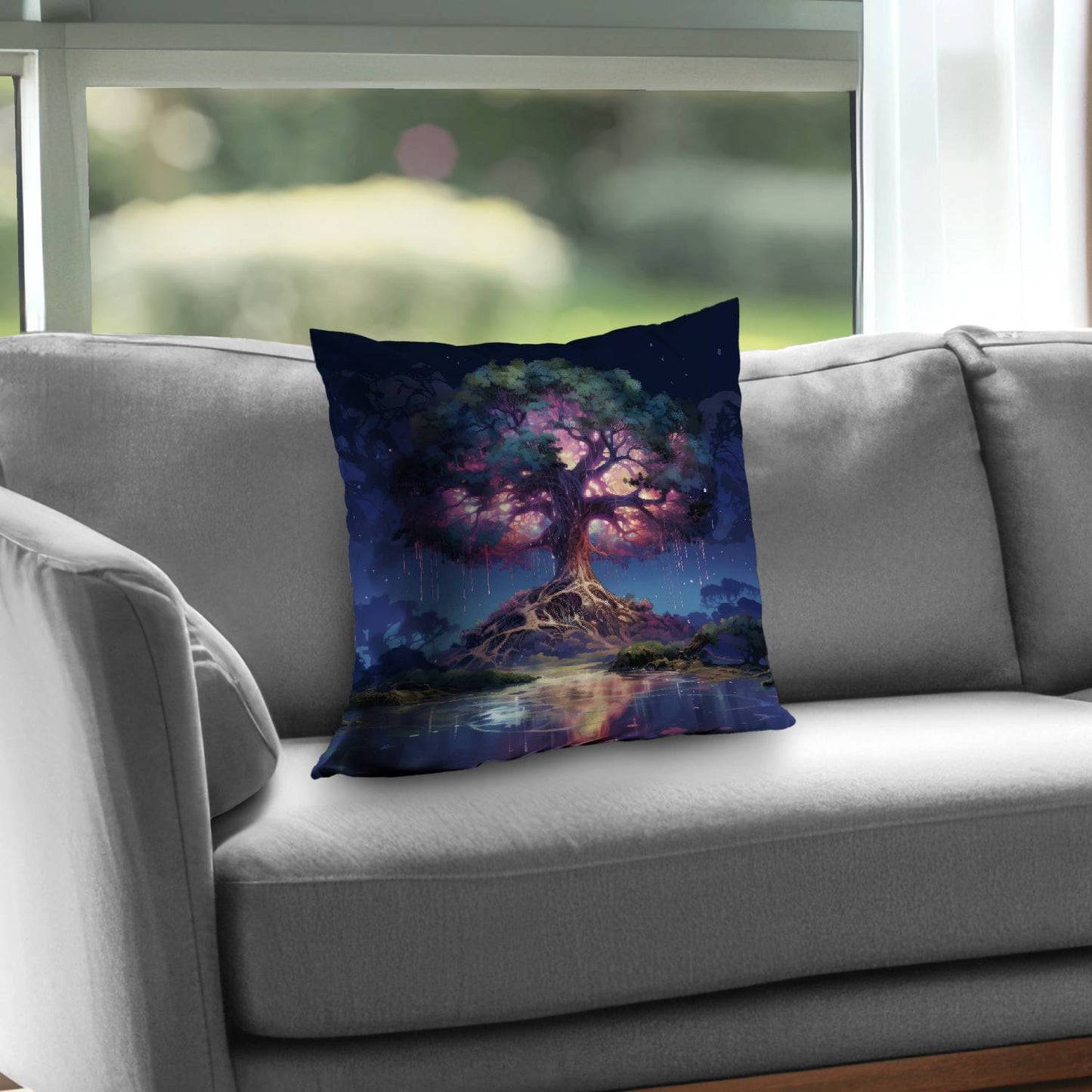 Coussin décoratif en sergé de polyester « La force de la nature » ​​| Décoration intérieure