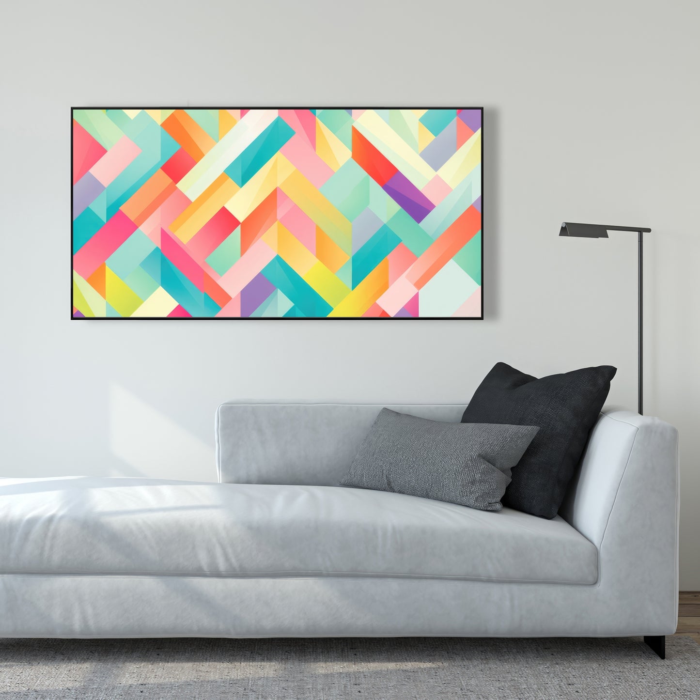 Stripe Harmony - Orange Framed Canvas for Home Decor