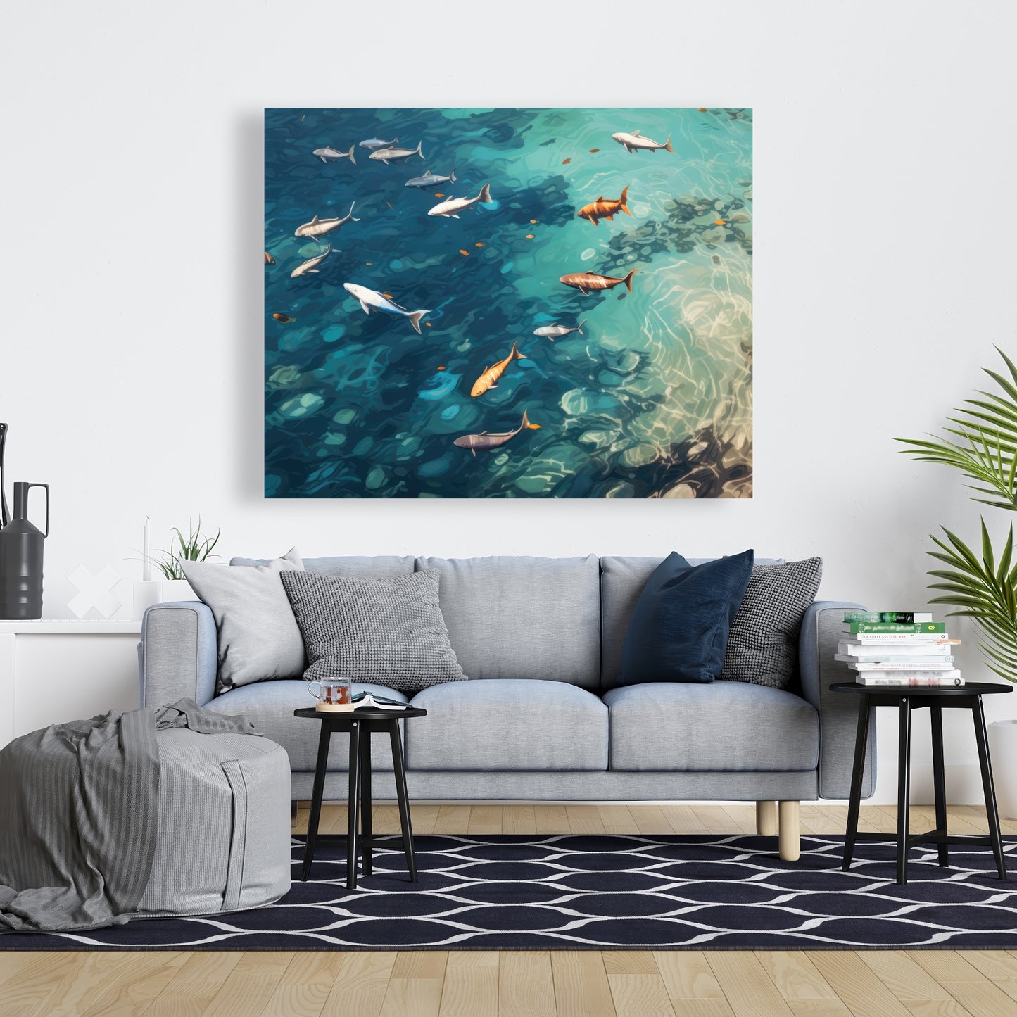 Swim Ahead - Beige Canvas Home Decor for Stylish Interiors