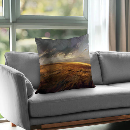 Before the storm Gold Poly Twill Throw Pillow - Home Decor