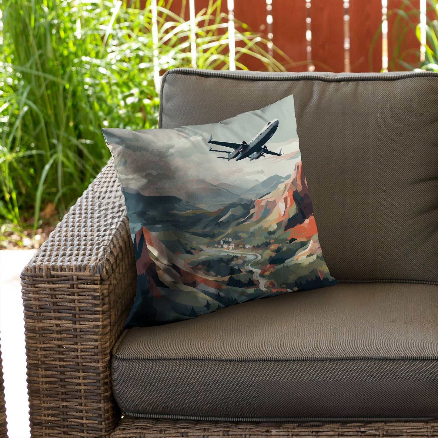 Shallow flight - Throw pillow - Print on demand