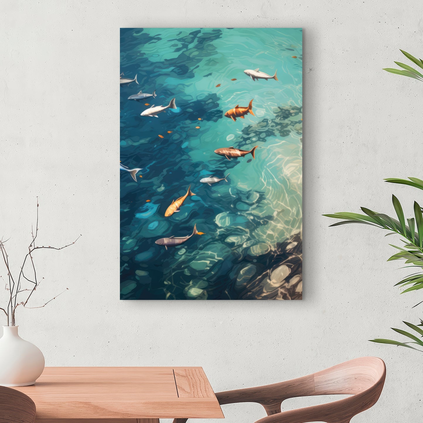 Swim Ahead - Beige Canvas Home Decor for Stylish Interiors