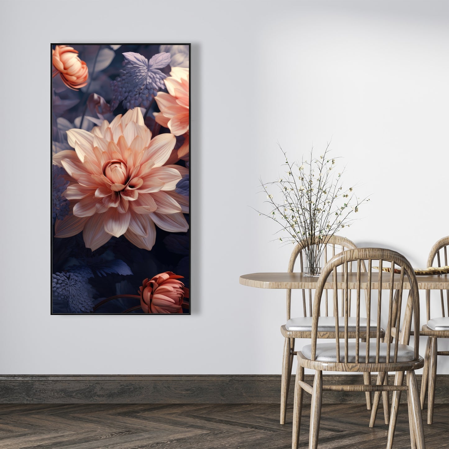 Pink and purple - 36"x36" Framed canvas