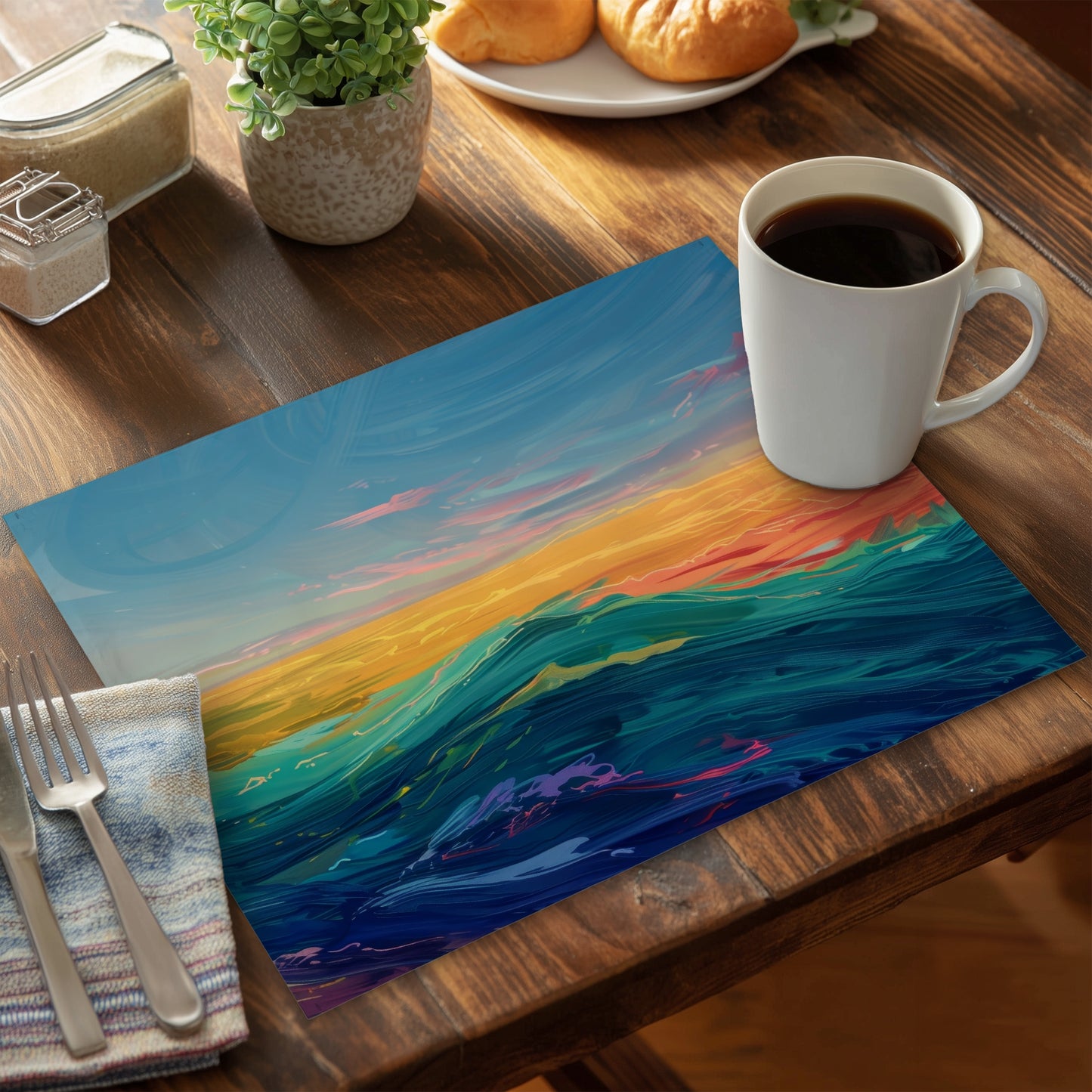 Watercolors Polyester Placemat - Stylish Home Decor Accent