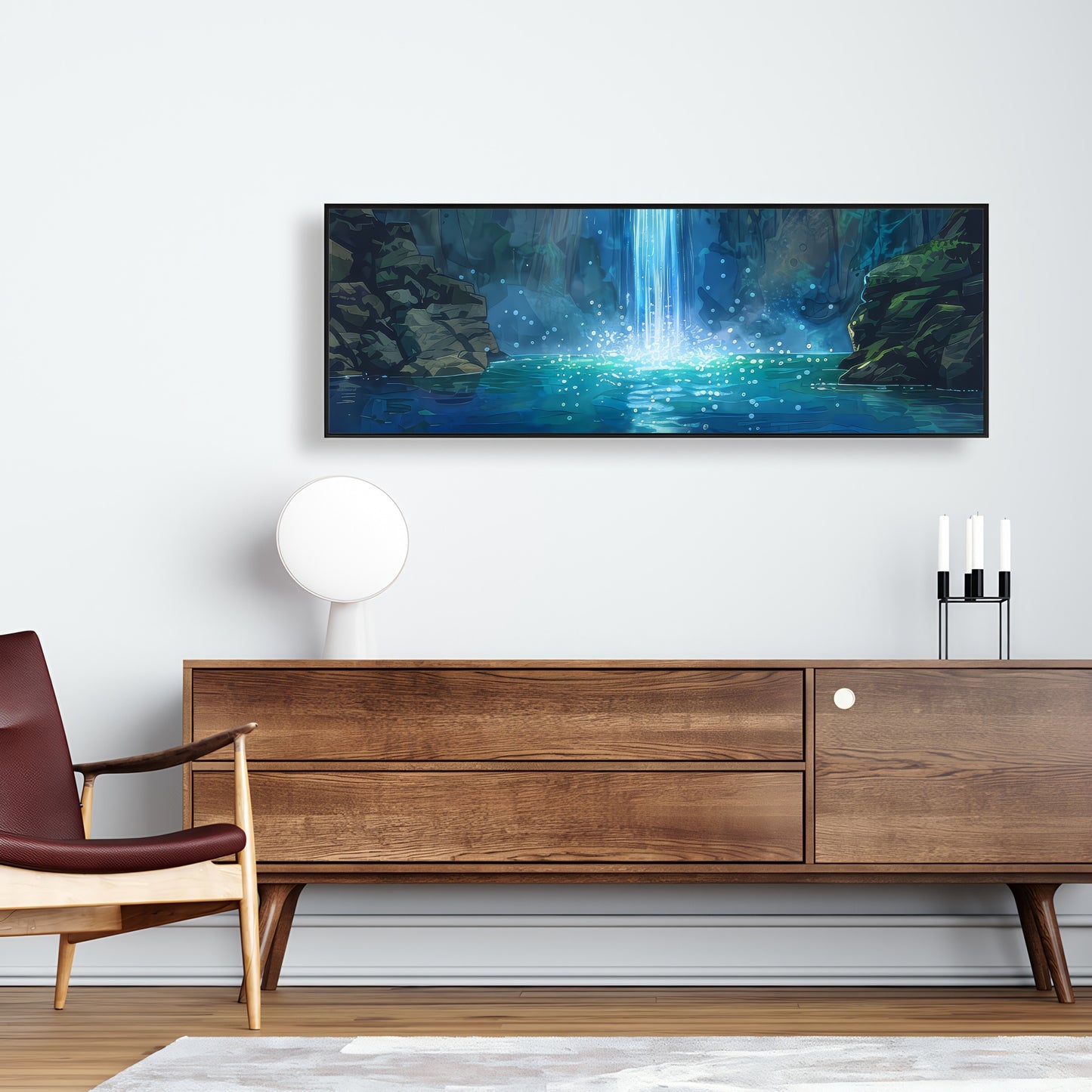 Waterfall - Framed Canvas - Print on demand