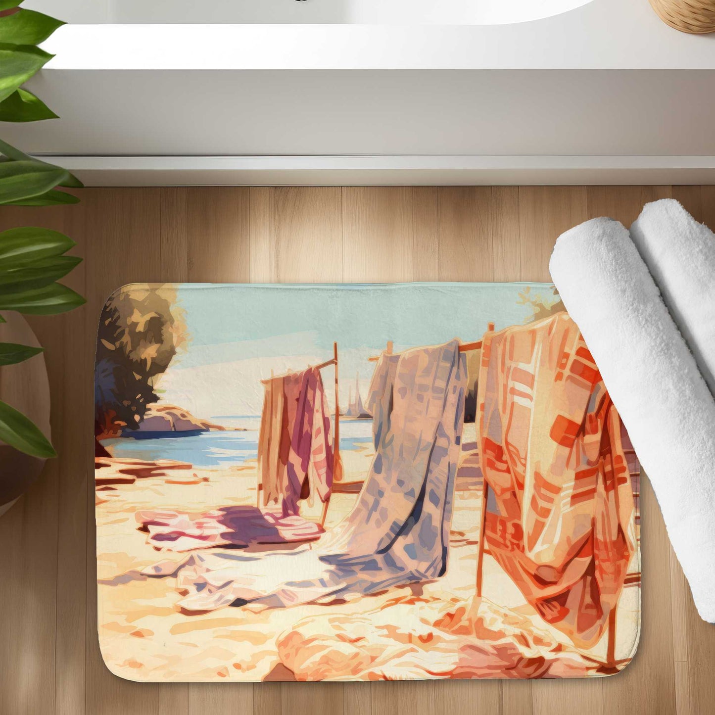 Warm Sands Beige Bath Mat for Stylish Decor | Soft & Cozy