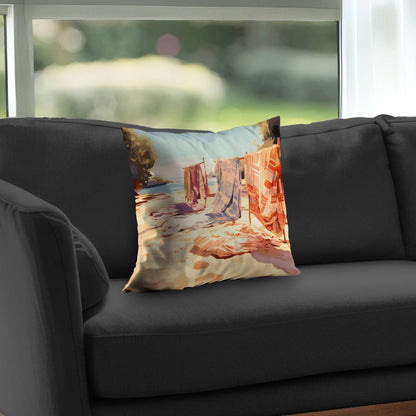 Warm Sands Poly Twill Throw Pillow - Cozy Home Decor Accent