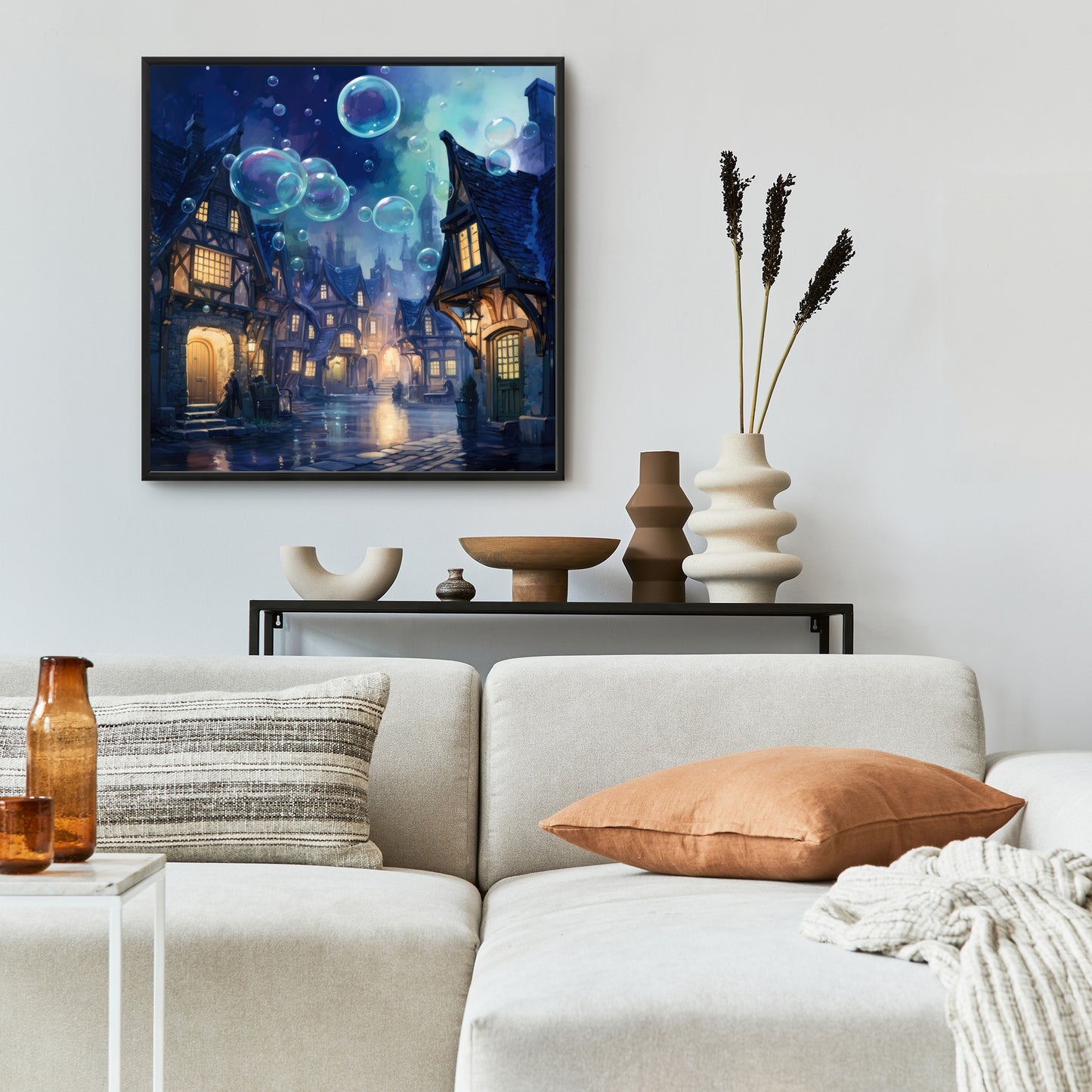 Floating through - Black Framed Canvas for Home Decor