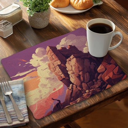 Standing Above - Purple Braided Polyester Placemat for Home Decor