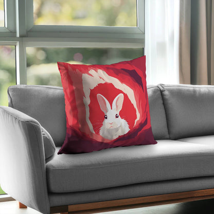 Looking out Pink Poly Twill Throw Pillow | Home Decor Insert