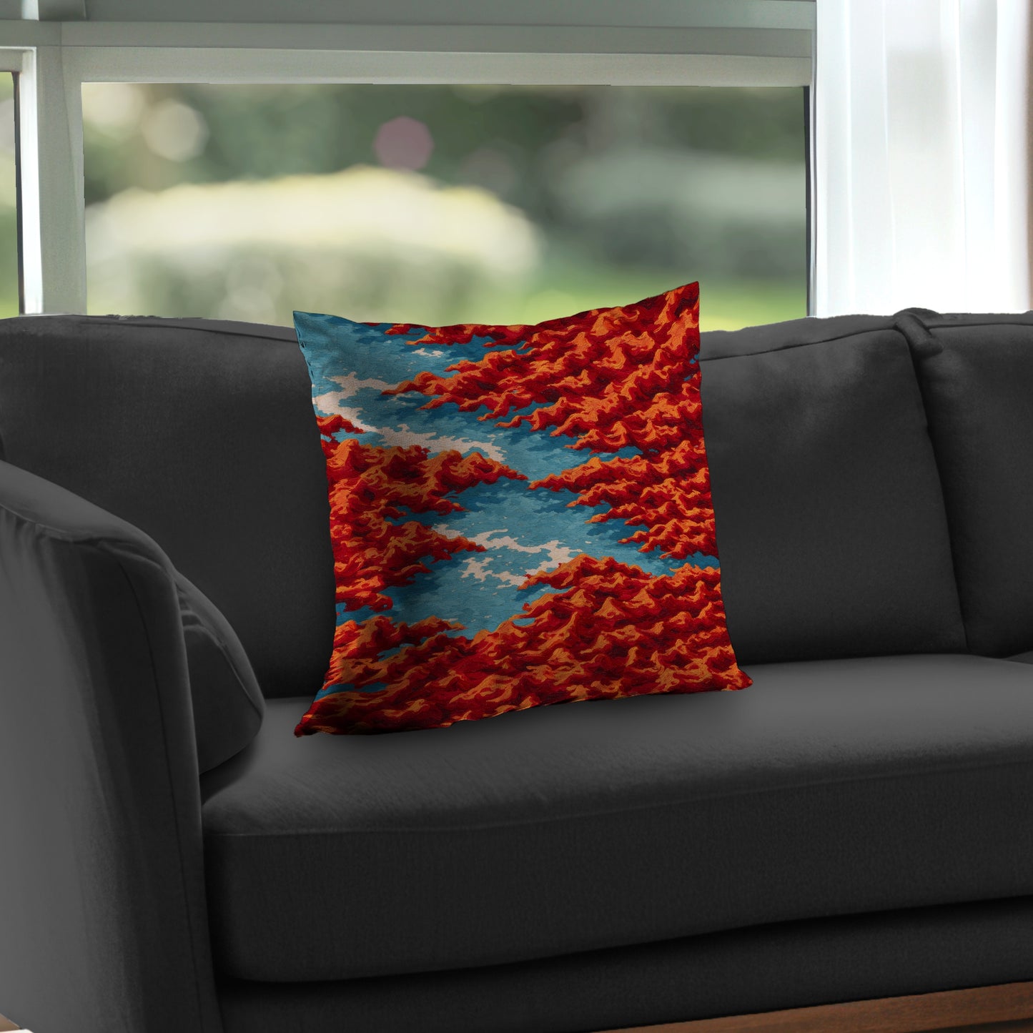Red Mounds Poly Twill Throw Pillow - Stylish Home Decor