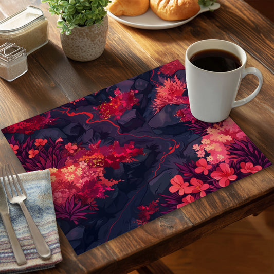 Burning plants - 14"x18" Polyester Placemat