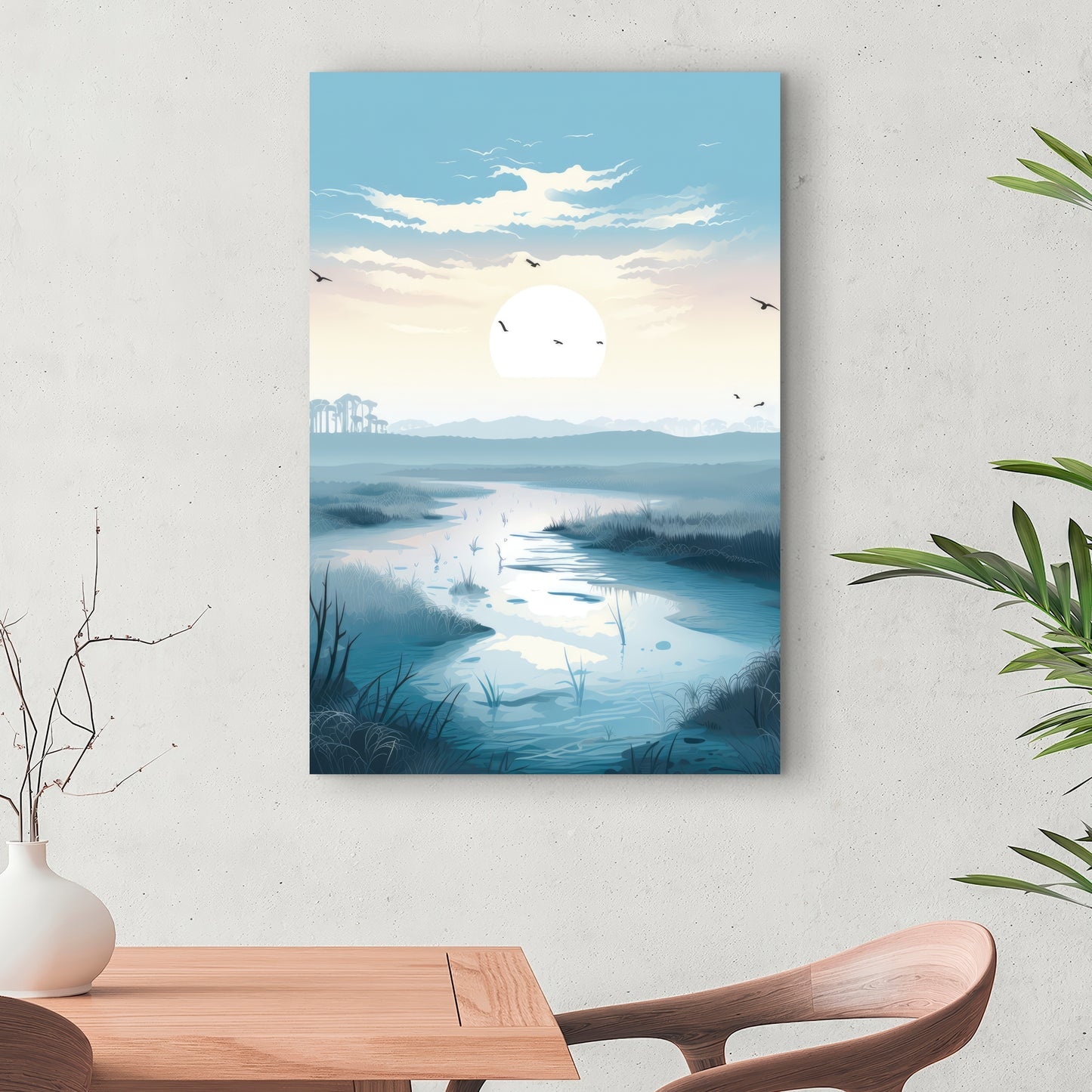 The Marsh - Blue Canvas Art for Stylish Home Decor