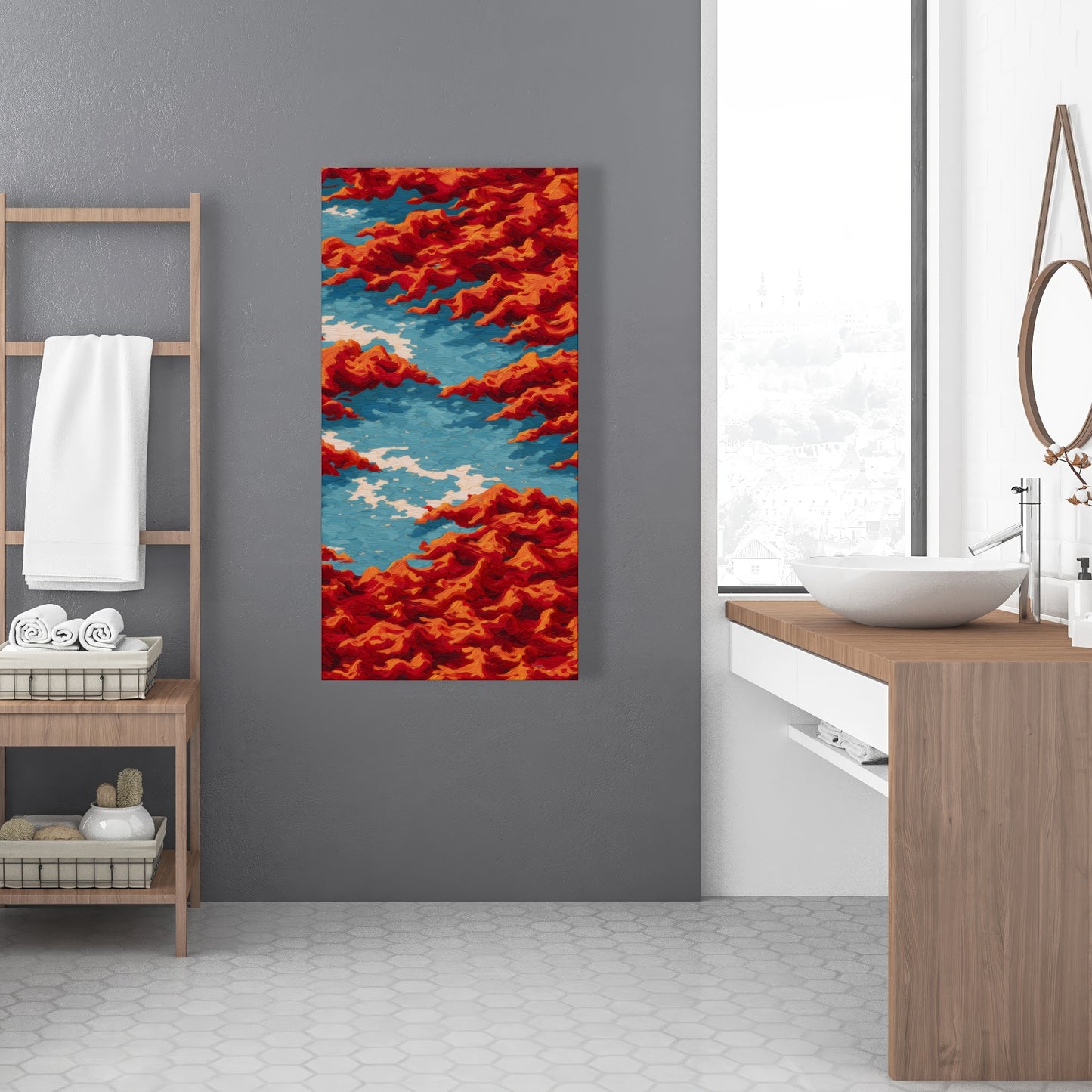 Red Mounds - White Canvas Home Decor for Stylish Interiors