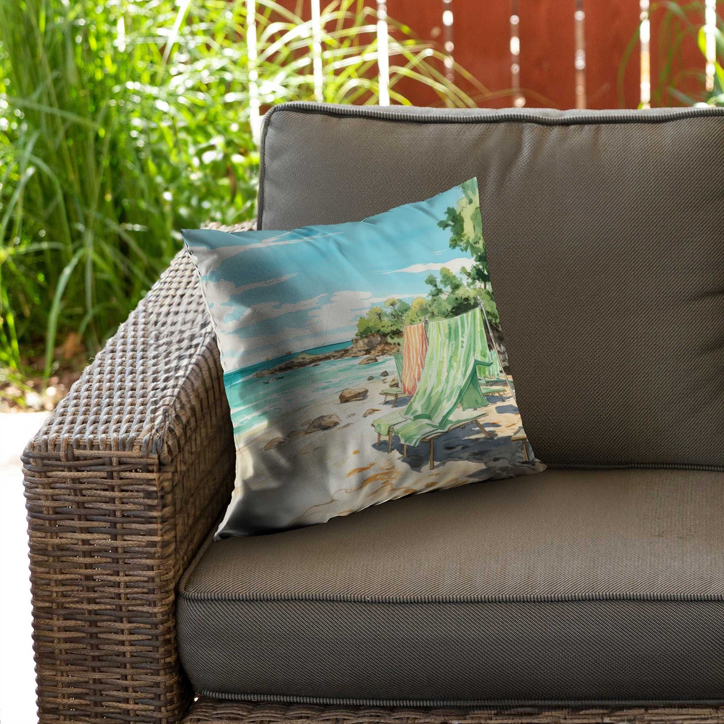 Beach Calm Poly Twill Throw Pillow - Home Decor Accent